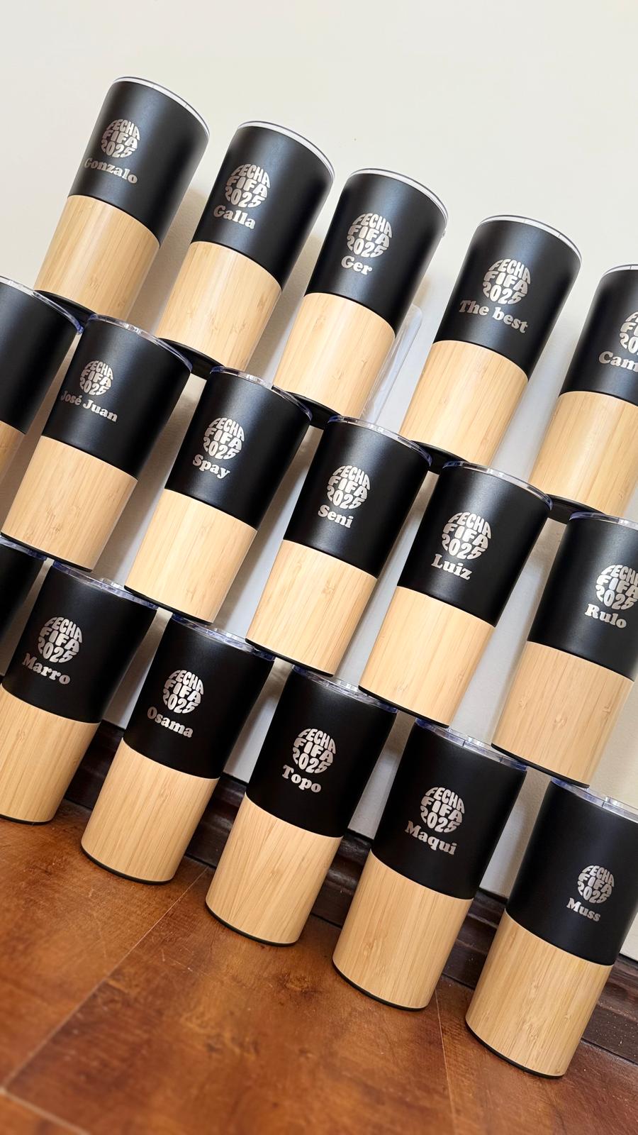Vaso Dúo de Bambú - Negro