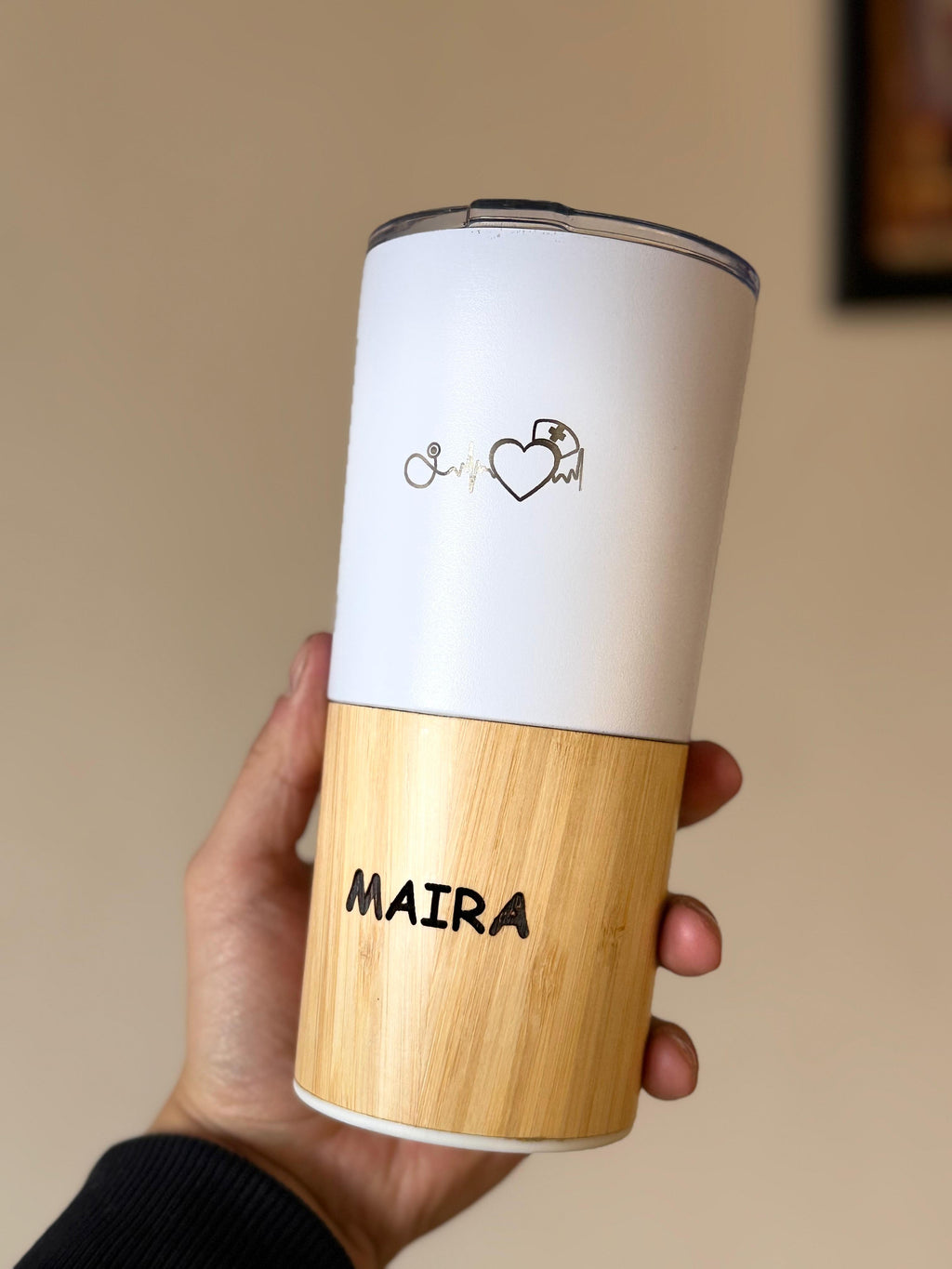 Vaso Dúo de Bambú - Blanco